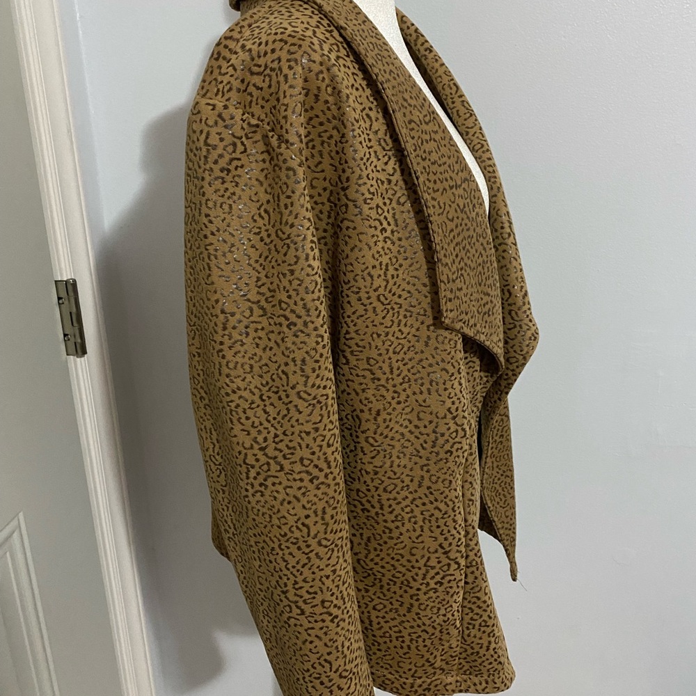 Leopard Print Open Front Jacket - image 3